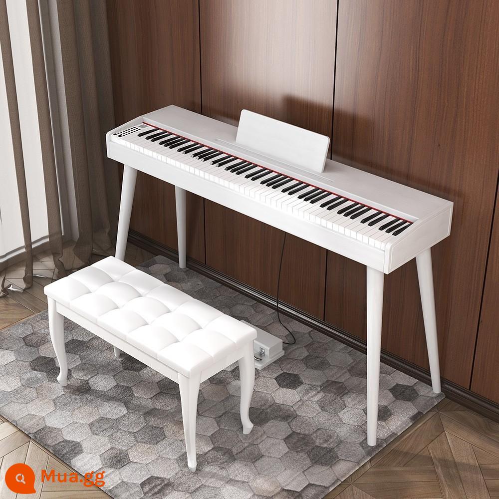 Bàn Schumanjia Đàn Piano Ngăn Kéo Gỗ Chắc Chắn Đàn Piano Điện Tử Búa 88 Phím Cho Người Lớn, Trẻ Em, Người Mới Bắt Đầu, Di Động - S32 trắng + ghế đẩu