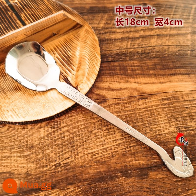 Magoto Spoon Mông Cổ ăn bàn Tableware Horse Head Piano Spoon Thép không gỉ Spoon 6 MIỄN PHÍ Giao hàng miễn phí - Thìa đầu ngựa loại vừa