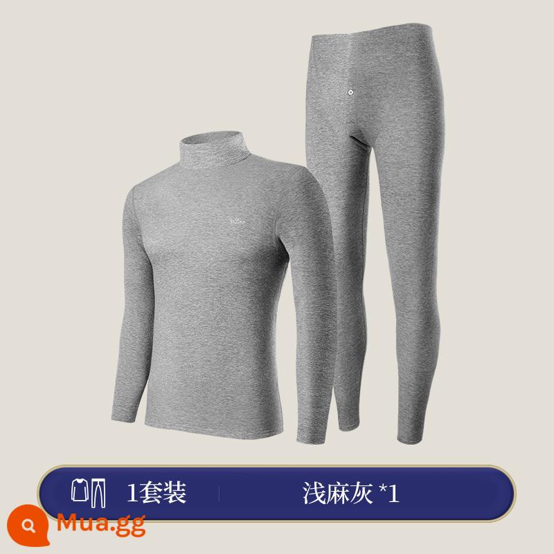 Goldlion sưởi ấm quần áo nam Plus nhung dày mùa đông với cashmere de nhung nhiệt độ không đổi chống lạnh quần áo mùa thu - Cổ áo giữa - màu xám gai nhạt [bao gồm cả cashmere và cashmere dày]