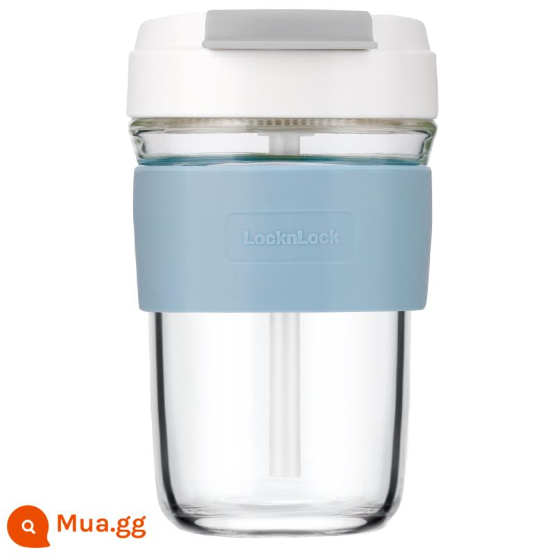 Lock&Lock Soda Cup Cốc Nước Thủy Tinh Bé Gái Di Động Cà Phê Có Nắp Văn Phòng Đơn Giản Nam Giá Trị Cao - [460mL][Miệng hút] màu xanh