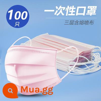 50 chiếc 100 chiếc trong kho mặt nạ dùng một lần độc quyền ba lớp bảo vệ chống bụi thoáng khí cho người lớn dành cho nam và nữ. - 100 cái (màu hồng cho người lớn)