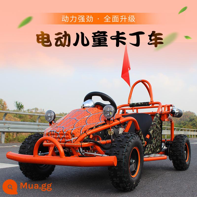 Go-kart bốn bánh xe bãi biển đầu máy ô tô điện ô tô trẻ em mini nhỏ vượt địa hình ống thép trôi xe - Xe một chỗ chạy điện bao gồm pin