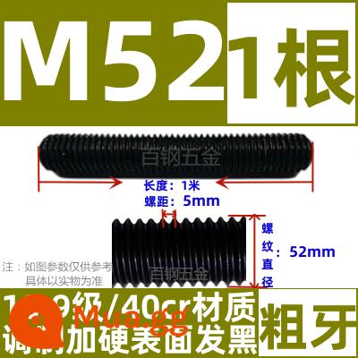 Thanh vít cường độ cao 8,8/10,9/12,9 thanh ren đầy đủ lớp ren vít đầy ren M6M8M10-M64 - Cấp 10,9 M52*1 mét