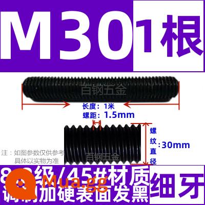 Thanh vít cường độ cao 8,8/10,9/12,9 thanh ren đầy đủ lớp ren vít đầy ren M6M8M10-M64 - Sợi mịn M30*1.5 sợi*1 mét