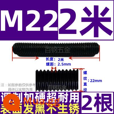 Thanh vít cường độ cao 8,8/10,9/12,9 thanh ren đầy đủ lớp ren vít đầy ren M6M8M10-M64 - M22*2 mét (1 cái)