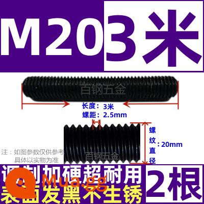 Thanh vít cường độ cao 8,8/10,9/12,9 thanh ren đầy đủ lớp ren vít đầy ren M6M8M10-M64 - M20*3 mét (2 cái)