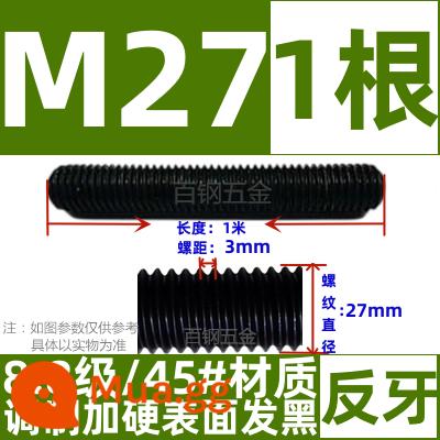 Thanh vít cường độ cao 8,8/10,9/12,9 thanh ren đầy đủ lớp ren vít đầy ren M6M8M10-M64 - Răng đảo ngược màu nâu sẫm M27*1m