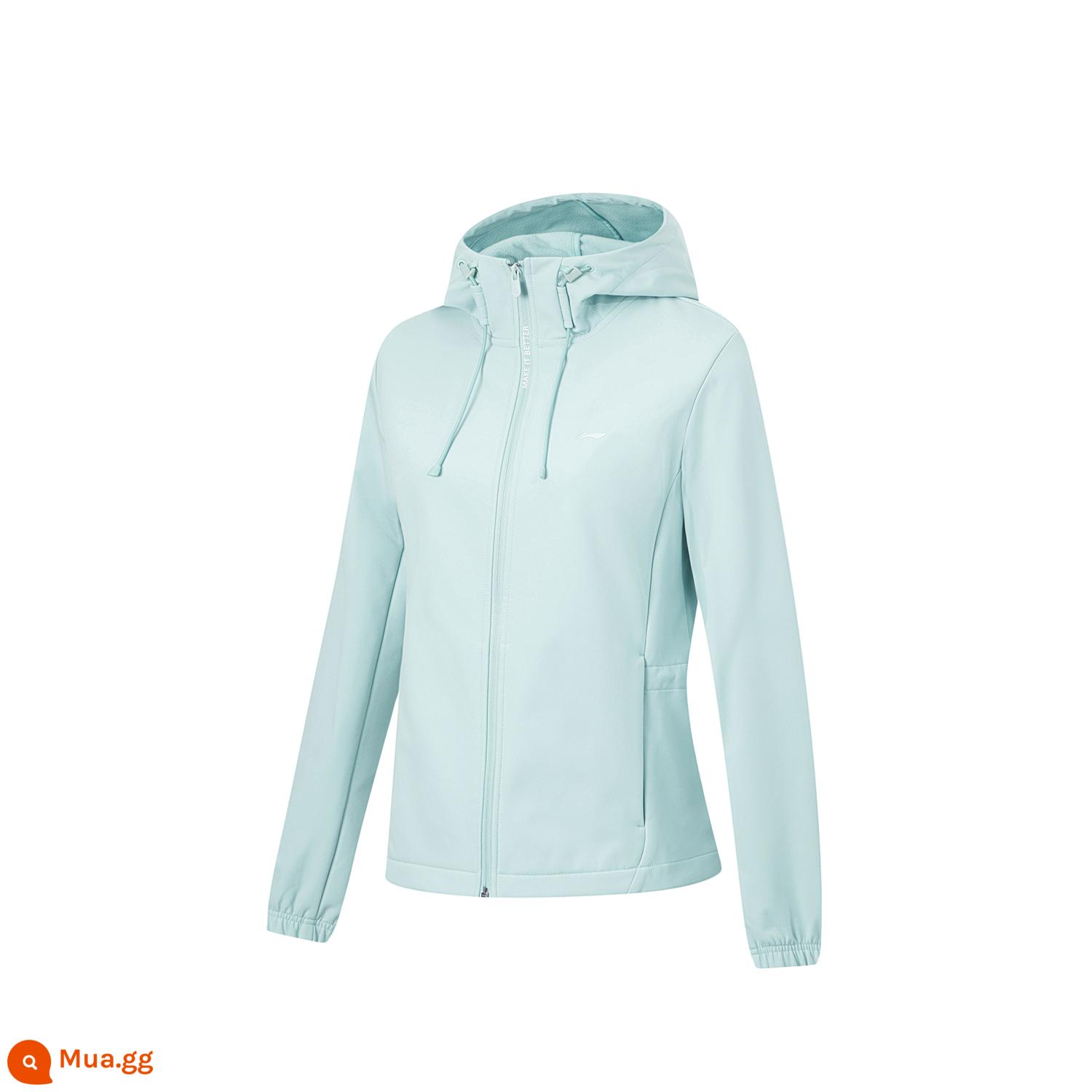 Dòng áo giáp rồng Li Ning | WARM AT Áo khoác ngoài trời nhung ấm áp, hấp thụ ánh sáng, sưởi ấm, chống thấm nước cho nữ - Màu xám đậm (cộng với nhung)