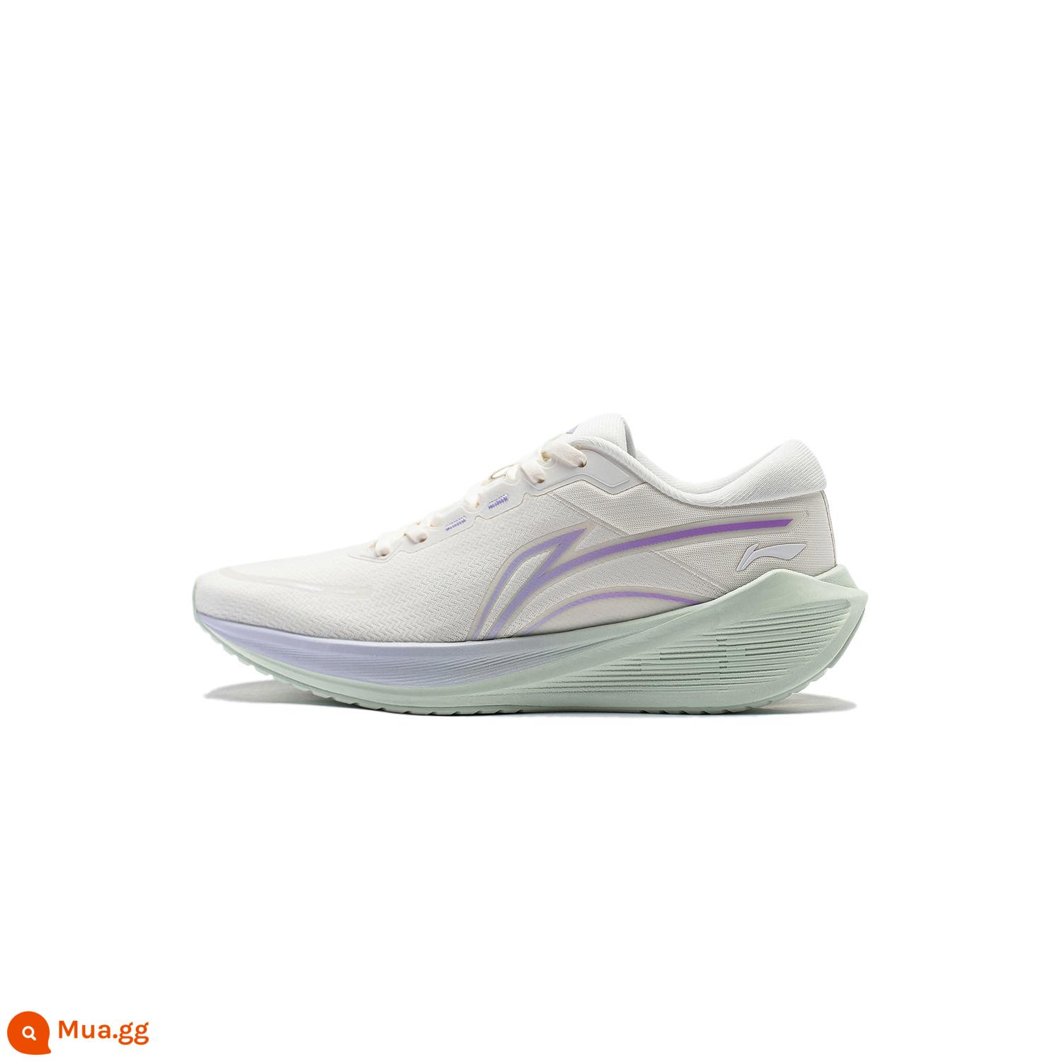 Li Ning Wu Shi lite V2 | Giày chạy bộ cho nam và nữ, giày thể thao thông thường nhẹ, thoáng khí, đế mềm, chống sốc mới - Màu trắng sữa (ARST054-3) [dệt dày đặc]