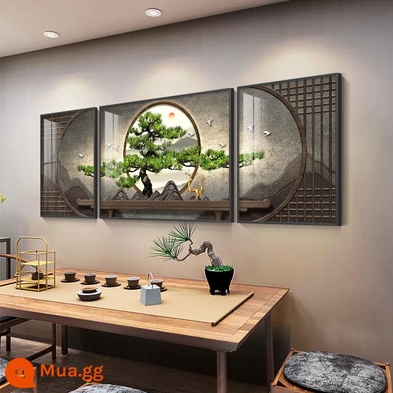 Hoan nghênh Songxin phong cách Trung Quốc phòng khách tranh trang trí bộ ba Zen phòng trà sofa nền tranh treo tường nghiên cứu phong cảnh tranh treo - Chào mừng cây thông D