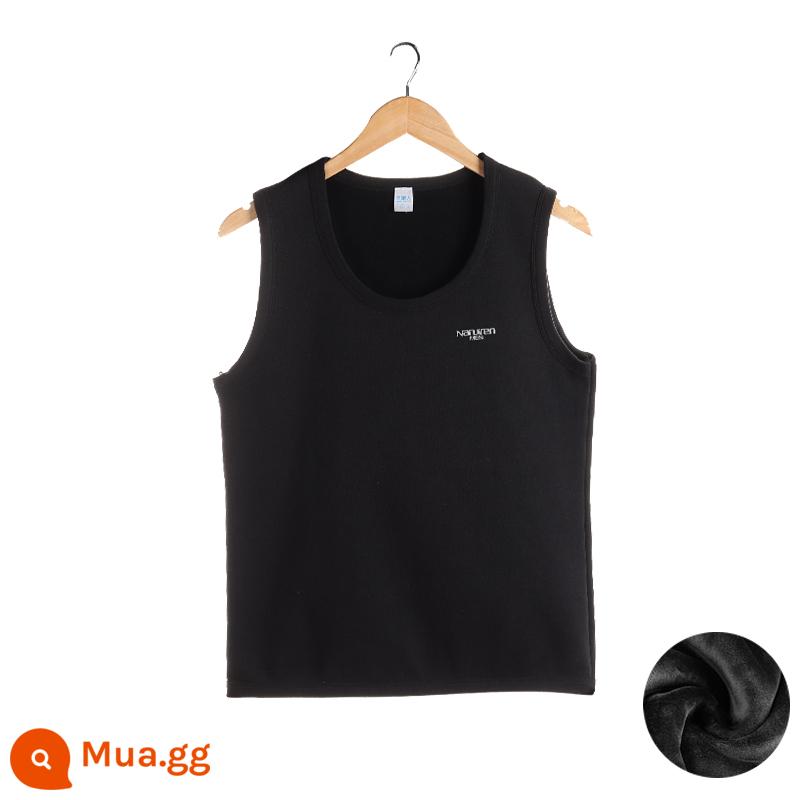 Nanjiren Nam Ấm Áo Vest Nam Sang Trọng Làm Dày Quần Lót Đáy Slim Không Tay Bên Ngoài Áo Vest 1 Đầu Mùa Đông - đen [một mảnh]