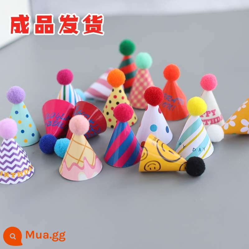 Kulomi Trang Trí Bánh Trang Trí Sanrio Retro Trang Trí Bánh Bột Đen Nơ Chiếu Sáng Trang Trí Bánh Sinh Nhật - 15 chiếc mũ mini phong cách retro