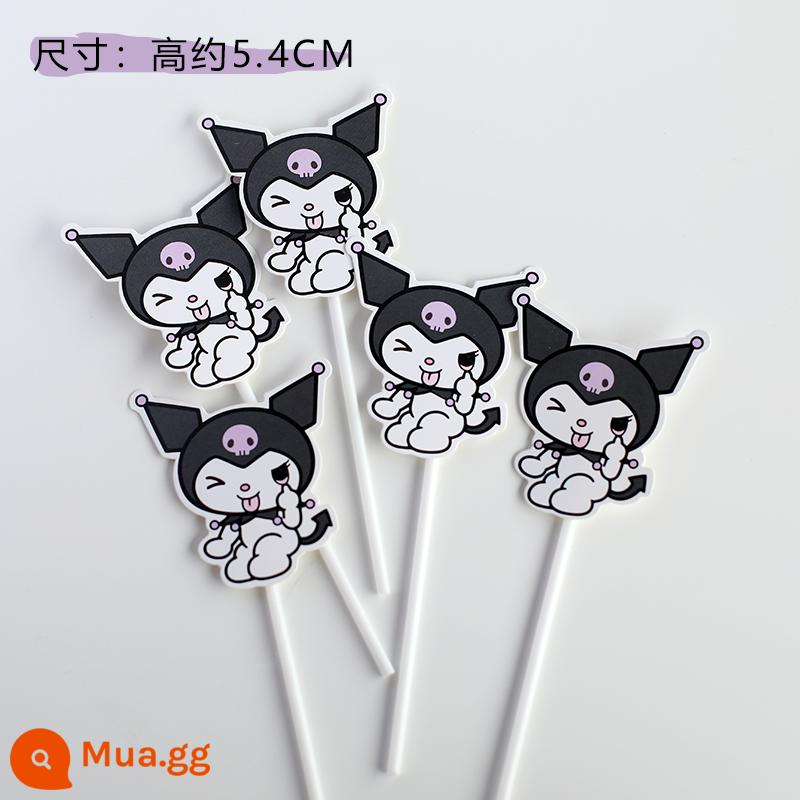 Kulomi Trang Trí Bánh Trang Trí Sanrio Retro Trang Trí Bánh Bột Đen Nơ Chiếu Sáng Trang Trí Bánh Sinh Nhật - 5 miếng Culomi nghịch ngợm (thành phẩm)