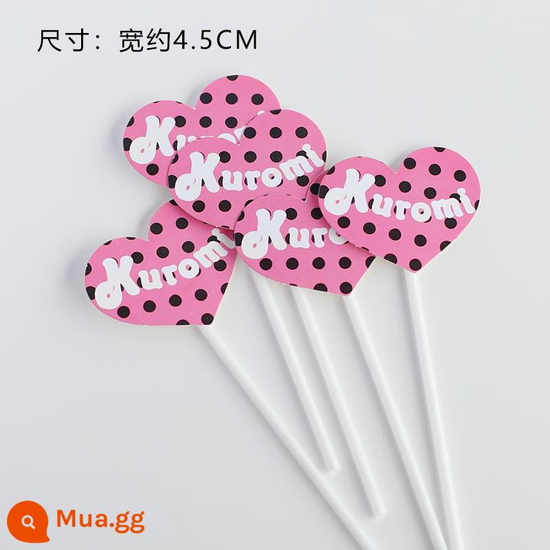 Kulomi Trang Trí Bánh Trang Trí Sanrio Retro Trang Trí Bánh Bột Đen Nơ Chiếu Sáng Trang Trí Bánh Sinh Nhật - 5 trái tim màu hồng và đen (thành phẩm)