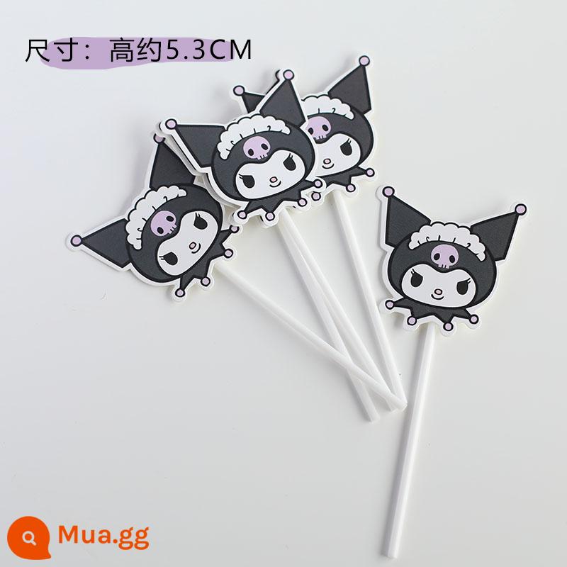 Kulomi Trang Trí Bánh Trang Trí Sanrio Retro Trang Trí Bánh Bột Đen Nơ Chiếu Sáng Trang Trí Bánh Sinh Nhật - 5 đầu Kuromi (thành phẩm)