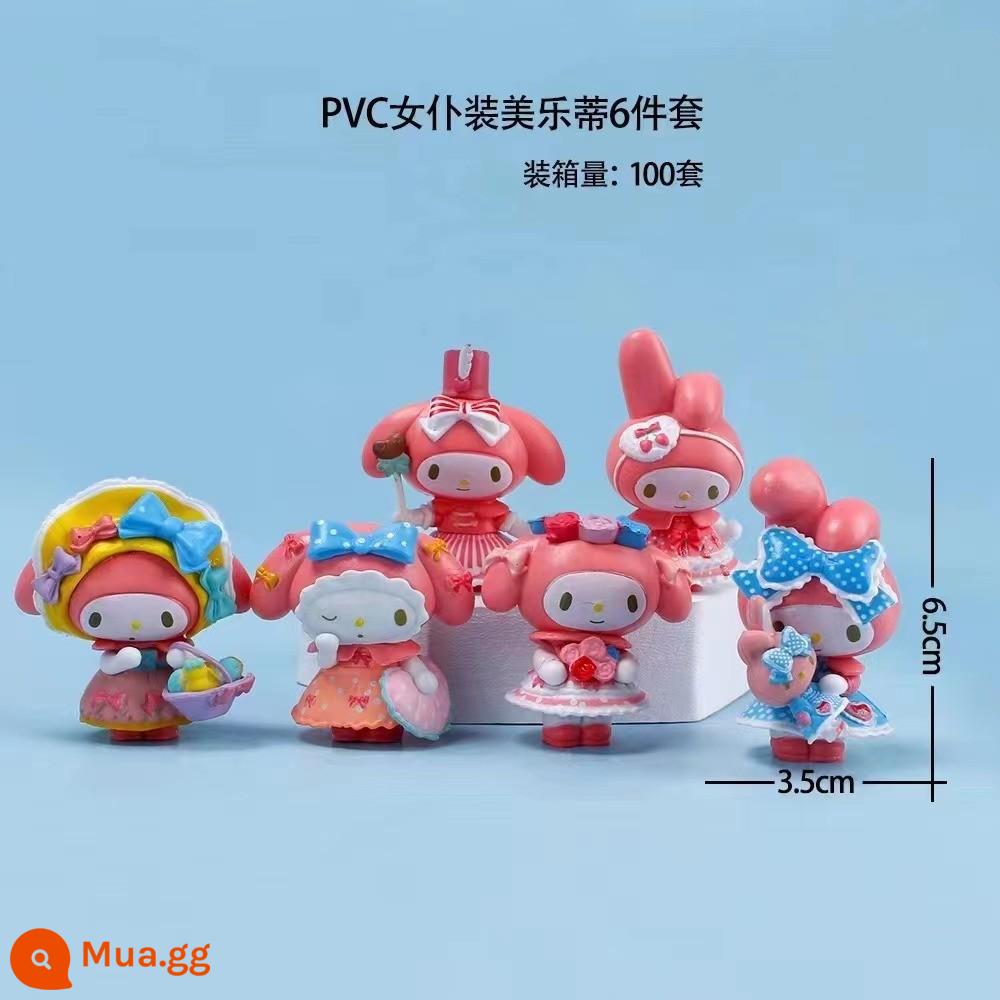 Kulomi Trang Trí Bánh Trang Trí Sanrio Retro Trang Trí Bánh Bột Đen Nơ Chiếu Sáng Trang Trí Bánh Sinh Nhật - Bộ hầu gái giai điệu