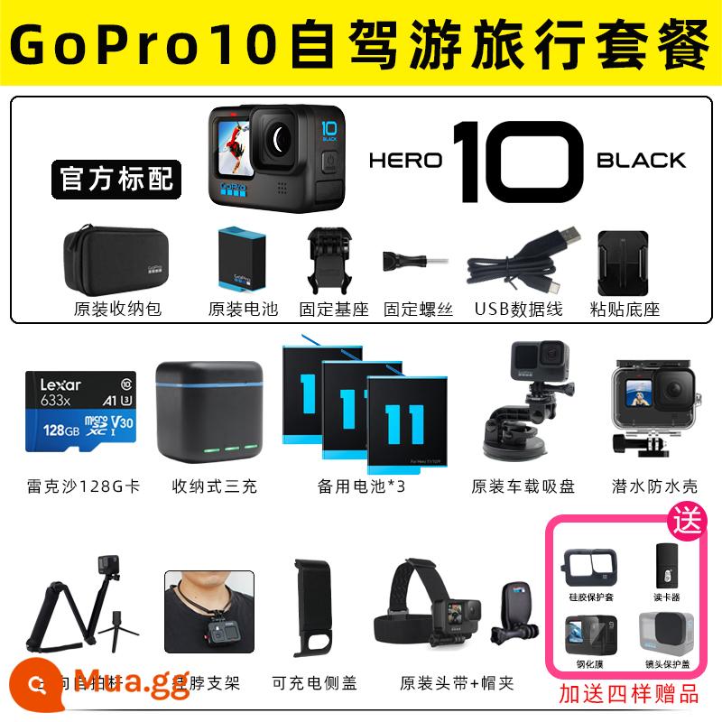 Camera thể thao GoPro HERO10/11/9 Luya cưỡi ngựa ngoài trời camera đi câu cá chuyên nghiệp dog 9 - Ngân hàng Quốc gia GoPro10 Black (gói du lịch tự lái)