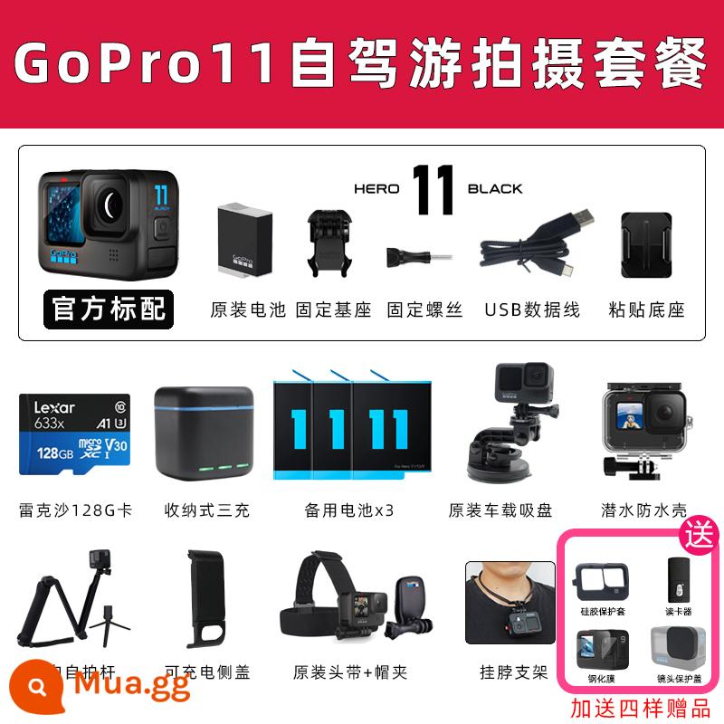 Camera thể thao GoPro HERO10/11/9 Luya cưỡi ngựa ngoài trời camera đi câu cá chuyên nghiệp dog 9 - Gói chụp ảnh chuyến tham quan tự lái GoPro11 của Ngân hàng Quốc gia