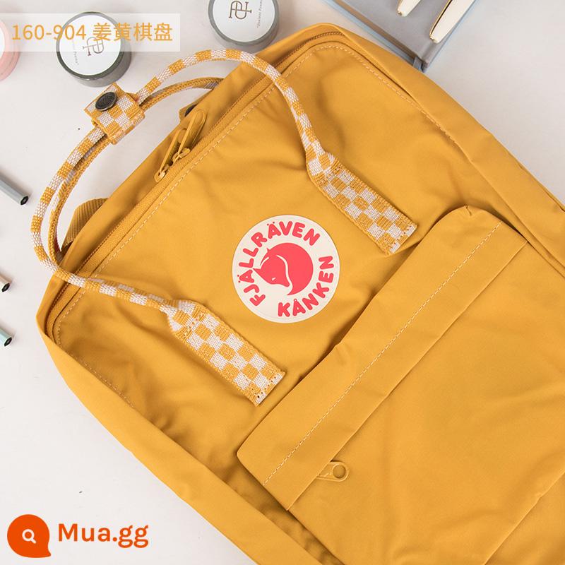 Ba lô kanken chính hãng cáo bắc cực / fjallraven Thụy Điển ba lô đi học cổ điển mini nam nữ - Bàn cờ nghệ 160-904