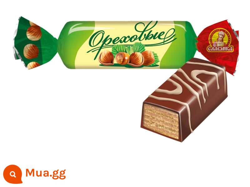 Sữa chua nhập khẩu Nga wafer sữa tươi sô cô la vị hạt dẻ Kẹo Slavic snack giải trí kẹo hạnh phúc 500g - Bánh quế hạt phỉ 500g [ngon nhưng không béo]