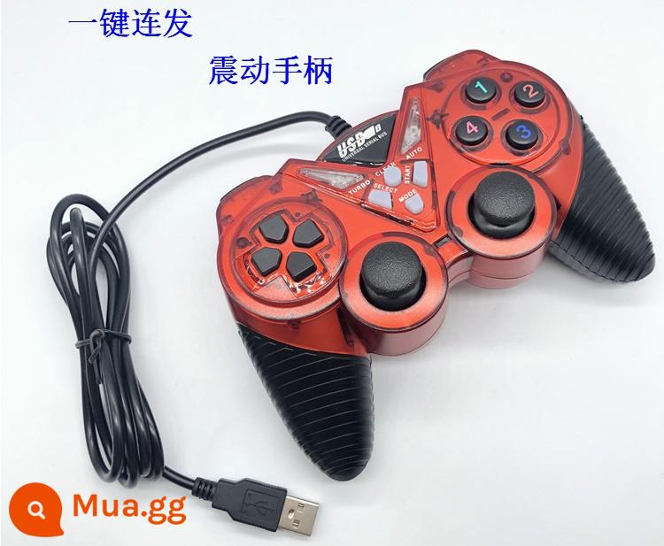 USB tay cầm chơi game FC arcade NBA2K trực tiếp bóng đá Contra Khủng Long Quick Fight King of Fighters gửi 9000 game - Màu xanh một chuỗi bùng nổ-rung-860 đen và đỏ