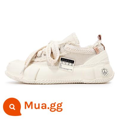 Chính hãng xvessel hidden style low-top open smile giày vải đế dày Wu Jianhao giày marshmallow đôi cùng phong cách - Trắng [Tặng 6 đôi dây giày hoa điều] Trọn bộ vé số đô la Mỹ