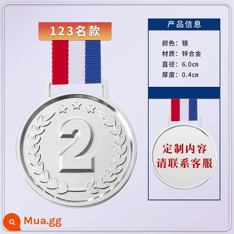 Huy chương vàng trò chơi dành cho trẻ em tùy chỉnh cạnh tranh huy chương kim loại huy chương marathon chạy huy chương đồng kỷ niệm - 123 người mẫu nổi tiếng [bạc]