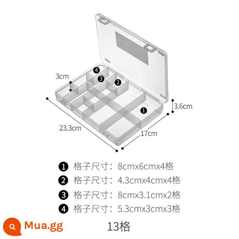 Nhập Khẩu Nhật Bản Nhiều Lưới Hộp Đựng Trang Sức Bông Tai Tai Kim Hộp Bảo Quản Nhà Chia Công Suất Lớn Vòng Cổ Tai Hộp Đựng Trang Sức - 13 ô vuông