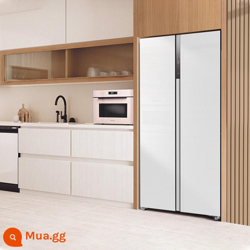 [Siêu mỏng 60cm] Tủ lạnh gia đình Midea 456L hai cửa màu trắng làm mát bằng không khí, không đóng băng - trắng cực trắng