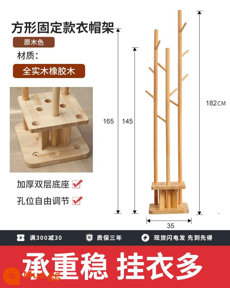 Gỗ Chắc Chắn Áo Giá Treo Sàn Phòng Ngủ Xoay Được Móc Treo Nhà Thanh Đứng Đơn Giản Phòng Khách Giá Treo Quần Áo - Màu gỗ (model khung cố định hai lớp)