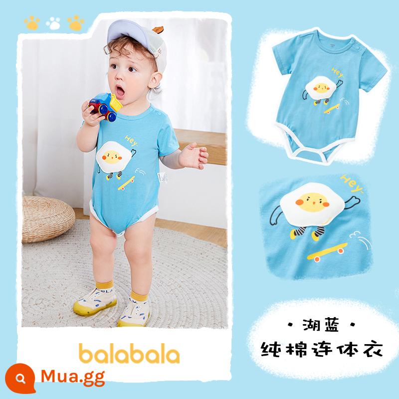 Balabala Áo liền quần bé trai và bé gái Áo liền quần cotton cho bé Quần áo leo núi trẻ em Quần áo trẻ em mùa hè Phần mỏng - Hồ Lan 80424-208222124101