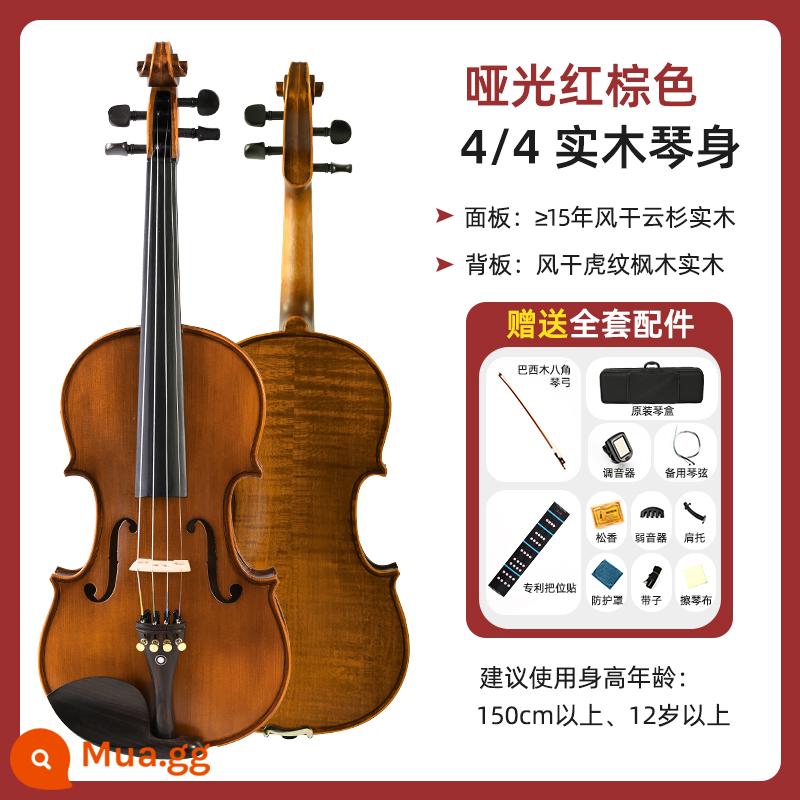 Người mới bắt đầu violin nhập khẩu bằng gỗ rắn giáo viên dành cho trẻ em người lớn Nhập cảnh kiểm tra chuyên nghiệp Công cụ âm nhạc - Phiên bản nâng cao [4/4] phù hợp với chiều cao 155-220 cm]