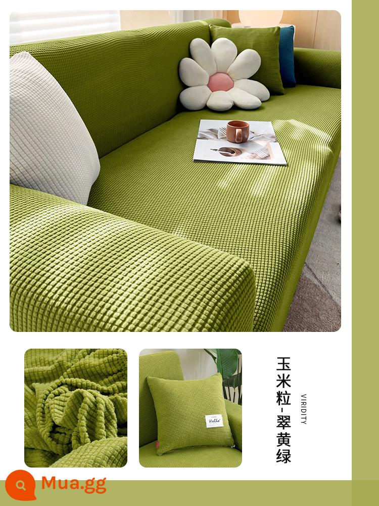 Bọc Ghế Sofa Tất Cả Bao Gồm Đa Năng Bốn Mùa Đàn Hồi Đa Năng Chống Mèo Xước Ghế Sofa Chống Trơn Trượt Chống Bụi Đa Năng Bao Khăn Vải - Màu vàng xanh ngọc lục bảo ♦ co giãn toàn diện ❤ không vón cục hay phai màu