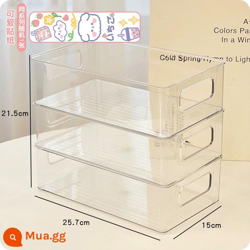 Hộp lưu trữ mỹ phẩm máy tính để bàn acrylic hộp trong suốt ký túc xá hộp hoàn thiện ngăn kéo nhựa có thể được xếp chồng lên nhau kệ - Các mẫu di động nhỏ trong suốt [ba] có thể xếp chồng lên nhau + nhãn dán