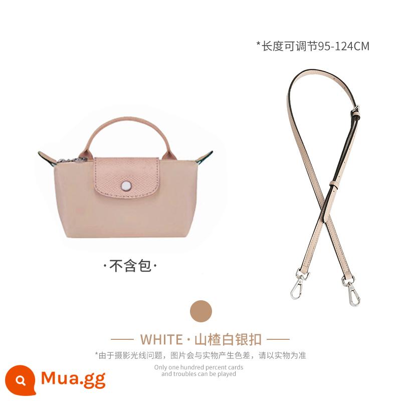 Xưởng thủ công LONGCHAMP chuyển đổi túi mini không cần đục lỗ túi bánh bao nhỏ có dây đeo vai Túi Messenger với phụ kiện mua một lần - Màu trắng táo gai (lớp da bò đầu tiên) Dây đeo vai 95-124cm được bán riêng