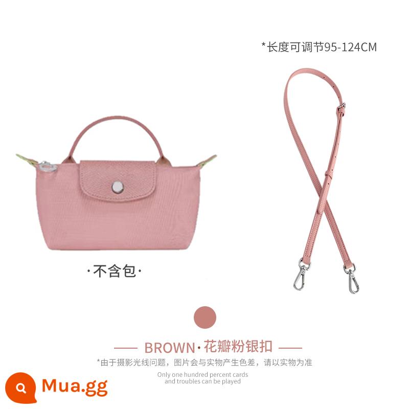 Xưởng thủ công LONGCHAMP chuyển đổi túi mini không cần đục lỗ túi bánh bao nhỏ có dây đeo vai Túi Messenger với phụ kiện mua một lần - Cánh hoa hồng (lớp da bò đầu tiên) Dây đeo vai 95-124cm được bán riêng