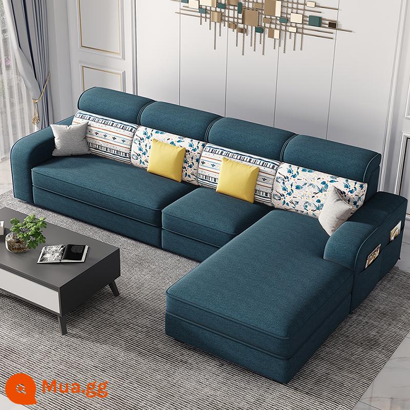 Bắc Âu Sofa Vải Phòng Khách 2023 Mới Có Thể Tháo Rời Và Giặt Được Kích Thước Căn Hộ Công Nghệ Vải Đơn Giản Và Hiện Đại - xanh hải quân