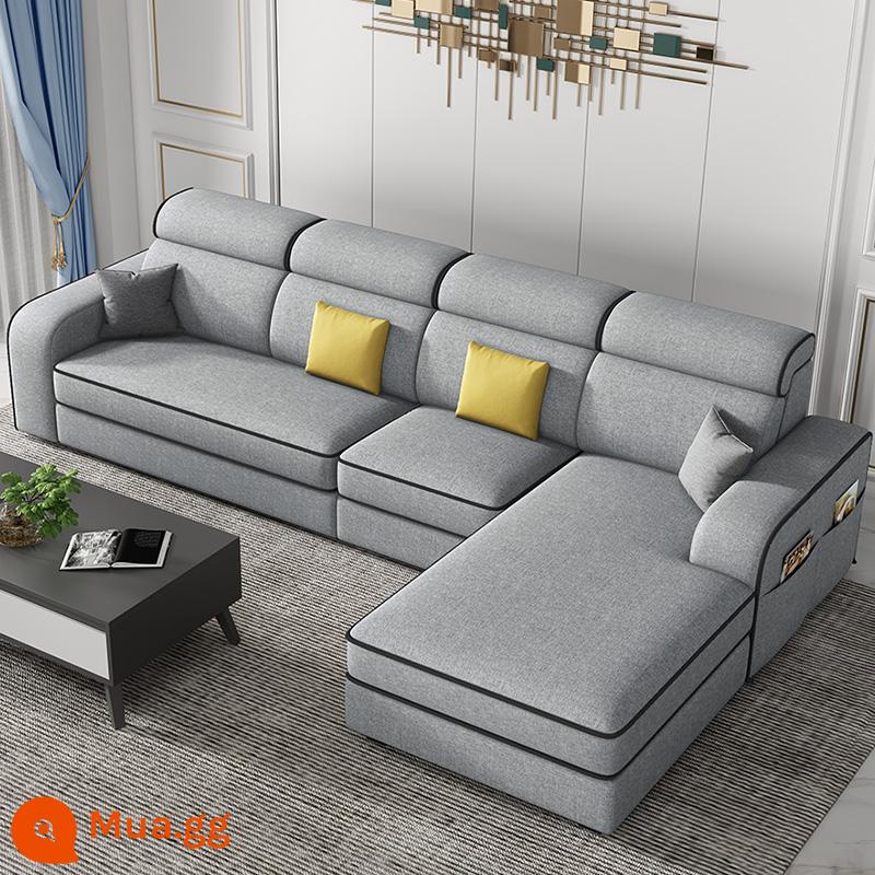 Bắc Âu Sofa Vải Phòng Khách 2023 Mới Có Thể Tháo Rời Và Giặt Được Kích Thước Căn Hộ Công Nghệ Vải Đơn Giản Và Hiện Đại - xám nhạt