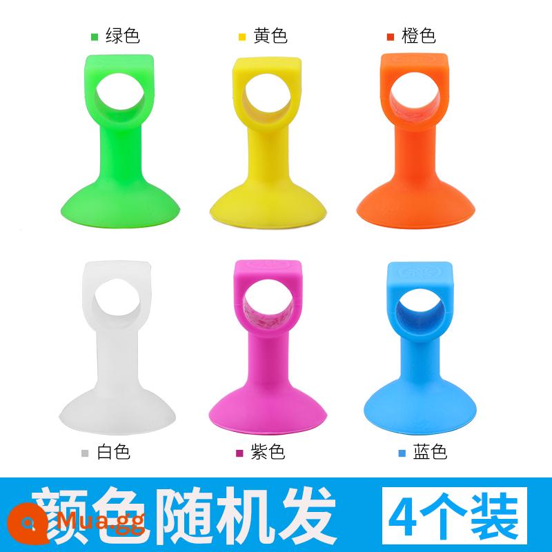 Cửa hút silicone miễn phí đấm cửa phòng trang điểm mới tay cầm phía sau miếng đệm chống va chạm cao su nhựa cửa nhà vệ sinh cảm ứng cửa hút - Màu sắc hỗn hợp (gói 4) được giao ngẫu nhiên