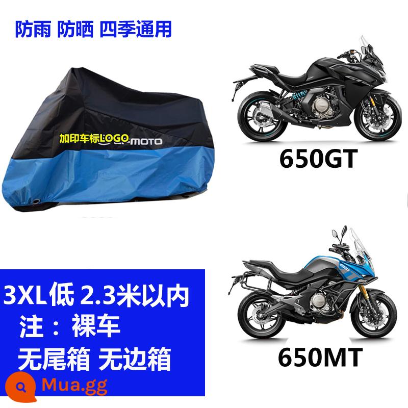 Thích hợp cho gió xuân 250sr che xe đầu máy che mưa 450sr che mưa chống nắng khỉ đầu chó 650gt150nk400 - Gió Xuân Đen Xanh 3XL Thấp 650 GT