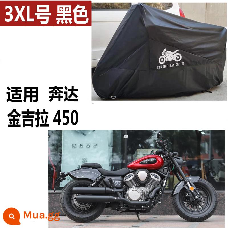 Thích hợp cho Benda Jinjila 300 xe ô tô che mưa chống nắng Honda cm300 Qingqi Daehan gv300 greystone - Đen 3XL Thấp Chinchilla 450