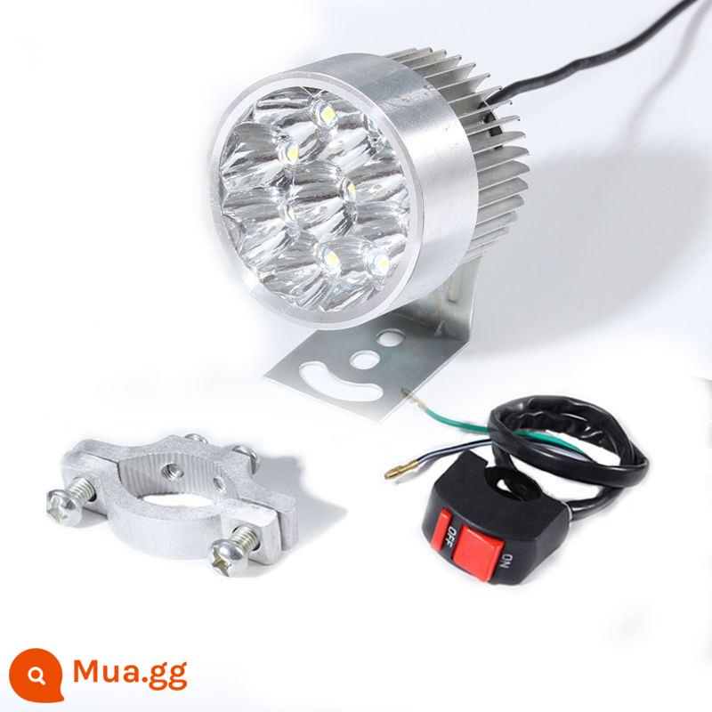 Xe máy 12V 4 bánh xe điện 60 đèn phòng khách siêu sáng 96V sửa đổi đèn pha đa năng ánh sáng mạnh chống thấm nước 48LED đèn - 9 hạt (đánh dấu) 1 + công tắc kẹp ống