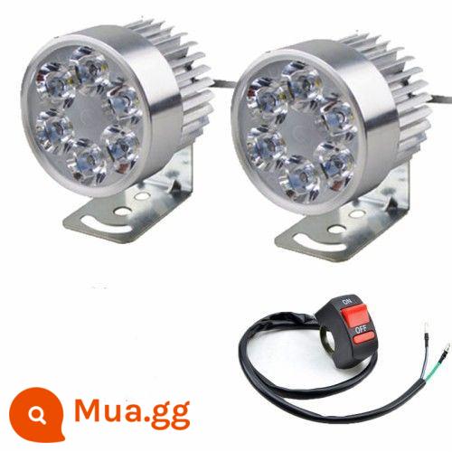 Xe máy 12V 4 bánh xe điện 60 đèn phòng khách siêu sáng 96V sửa đổi đèn pha đa năng ánh sáng mạnh chống thấm nước 48LED đèn - 6 hạt (đánh dấu) 2 miếng + 1 công tắc + vít