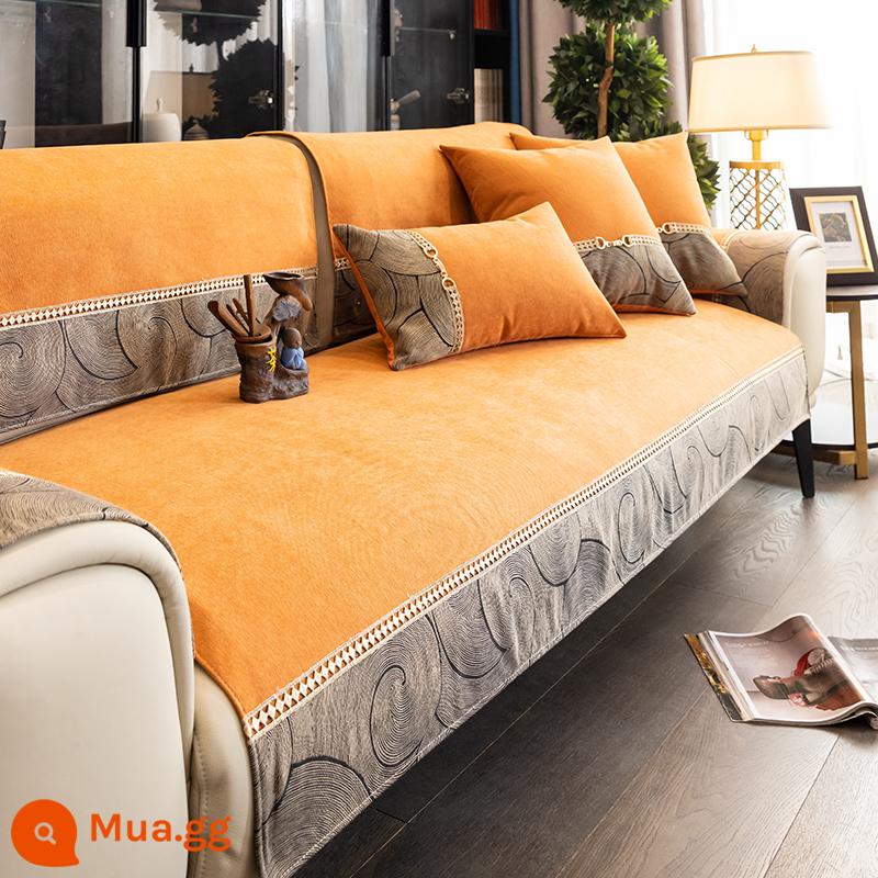 New Trung Quốc phong cách sofa đệm bốn mùa phổ non-slip ánh sáng sang trọng đệm ghế da chenille bìa khăn tựa lưng armrest bìa vải - Shumu [Aimao]