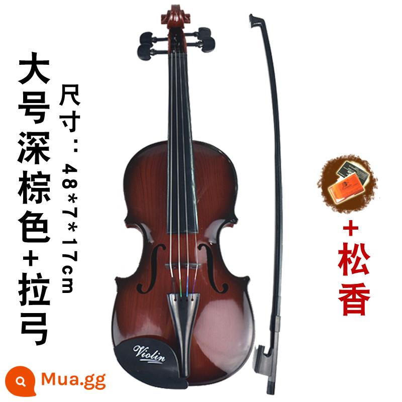 Violon trẻ em có thể chơi mô phỏng đồ chơi nhạc cụ người mới bắt đầu giác ngộ âm nhạc guitar đạo cụ biểu diễn quà tặng - Nơ lớn màu nâu sẫm + nhựa thông