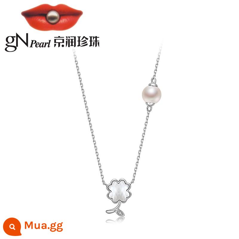 [Đề xuất thương hiệu] Chuỗi mặt dây chuyền ngọc trai bằng bạc 925 Jingrun Yueying 6-7mm hình tròn / bánh hấp màu trắng - [Mùa hoa] 6-7mm 42cm+3cm