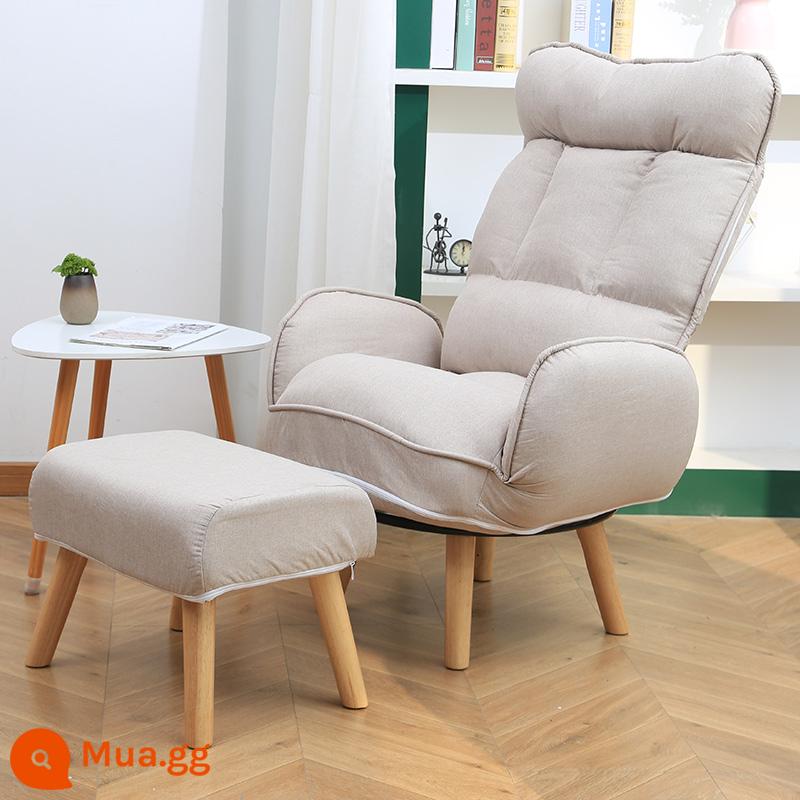 Ghế cho con bú đơn phụ nữ mang thai tựa lưng ghế cho con bú ban công ghế phòng chờ giải trí sofa lười phòng ngủ ngả ghế sofa nhỏ - Màu be + đôn