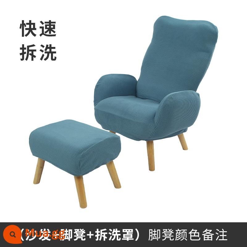 Ghế cho con bú đơn phụ nữ mang thai tựa lưng ghế cho con bú ban công ghế phòng chờ giải trí sofa lười phòng ngủ ngả ghế sofa nhỏ - Sofa màu be + đôn + vỏ rời màu xanh