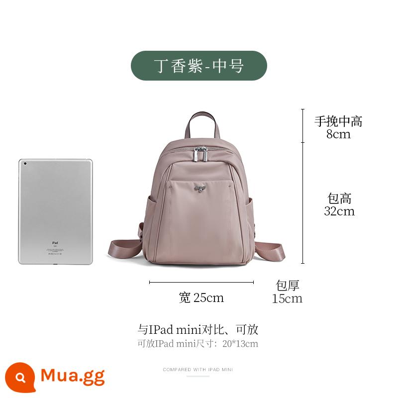 Leif Bee Ba Lô Nữ 2022 Mới Du Lịch Mini Túi Nhỏ Thời Trang Thu Đông Oxford Có Túi - Lilac-size vừa (có thể đựng iPad mini, các vật dụng cần thiết hàng ngày)