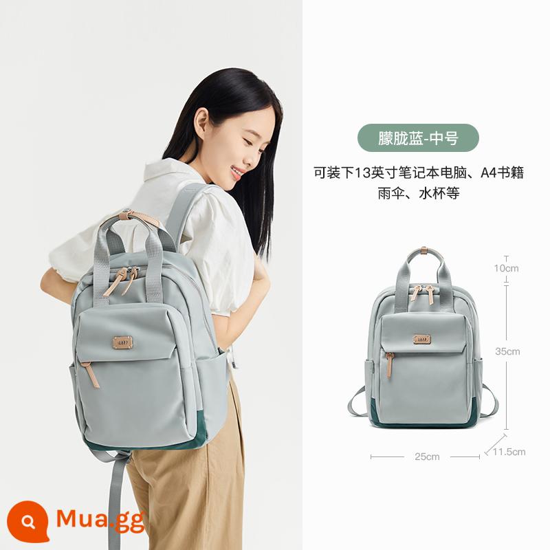 Leif Oxford Ba Lô Canvas Nữ 2022 Mới Ba Lô Du Lịch Ngoài Trời Đi Lại Thời Trang Máy Tính 14 Inch Học - Hazy Blue-Medium (có thể đựng vừa laptop 13 inch)